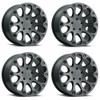Set 4 Level 8 Impact 15x8 5x5 Matte Black Wheels 15" -24mm Rims Set 4 Level 8 Impact 15x8 5x5 Matte Black Wheels 15" -24mm Rims