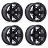 Set 4 17" Fuel FC892 Gambit Gloss Black 17x9 Wheels 6x5.5 -12mm Offroad Rims