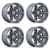Set 4 17" Fuel FC892 Gambit Platinum 17x9 Wheels 6x5.5 1mm Offroad Truck Rims