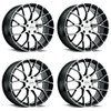 Set 4 Petrol P2B 16x7 5x100 Gloss Black W/ Machined Face Wheels 16" 40mm Rims