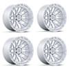 Set 4 20" Fuel FC890 Rail Gloss Silver Machined Face 20x10 Wheels 5x5 -18mm Rims