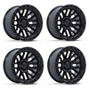 Set 4 17" Fuel FC890 Rail Matte Black Gloss Black Lip 17x9 6x5.5 -12mm Wheels