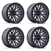 Set 4 20" Fuel FC890 Rail Gloss Gunmetal G-Black Lip 20x10 6x5.5 -18mm Wheels