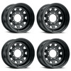 Set 4 16" Vision HD 84H D Window Gloss Black Wheels 16x8 5x5 (5x127) Rims -12mm