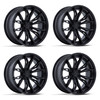 Set 4 20" Fuel FC404 Mutiny Matte Black Gloss Black Lip 20x9 6x5.5 1mm Wheels