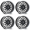 Set 4 Petrol P4C 16x7 5x4.5 Gloss Black W/ Machined Cut Lip Wheels 16" 40mm Rims