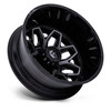 22" Fuel D875 Flux Dually Gloss Black Brush FC Gray DDT 22x8.25 8x6.5 -246mm Rim