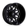 20" Fuel D875 Flux Dually Gloss Black Brush FC Gray DDT 20x8.25 8x210 -227mm Rim