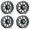 Set 4 18" Vision 350 Ojos   Satin Black 18x9 Wheels 8x6.5 (8x165.1) -12mm Rims