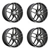 Set 4 Petrol P5C 17x8 5x112 Gloss Black W/ Machined Face Wheels 17" 40mm Rims