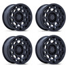 Set 4 17" Black Rhino Hard Alloys BR026 Congo Matte Black 17x8.5 5x5 0mm Wheels