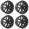 Set 4 Performance Replicas PR177 24x10 6x5.5 Gloss Black Milled Wheels 24" 24mm