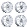 Set 4 24" DUB DC275 Blaze Chrome 24x10 Wheels 6x135 30mm Truck SUV Rims