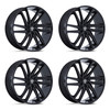 Set 4 24" DUB DC275 Blaze Gloss Black 24x10 Wheels 6x135 30mm Truck SUV Rims