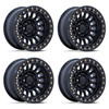Set 4 17" KMC KM239 Impact Beadlock Matte Black 17x9 Wheels 8x6.5 -38mm Rims