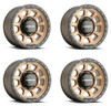 Set 4 15" Vision 350 Ojos Beadlock Bronze 15x8 Wheels 5x4.5 (5x114.3) -28mm Rims