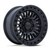 Set 4 17" KMC KM554 Aztec Matte Black Gloss Black Lip 17x8.5 6x120 0mm Wheels