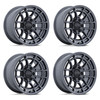 Set 4 17" KMC KM732 Archer Gloss Anthracite 17x8.5 Wheels 6x5.5 25mm Rims