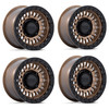 Set 4 15" KMC Powersports KS242 Aztec Beadlock Bronze Black Ring 15x7 5x4.5 38mm