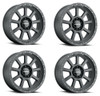 Set 4 17" Vision 350 Ojos Beadlock Satin Black 17x9 Wheels 5x5 (5x127) -40mm Rims