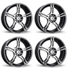 Set 4 15" Konig 48A Incident 15x6.5 Wheels 4x100 4x4.5 40mm Rims 48A-1N65D04406