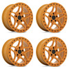 Set 4 Victor Equipment Berg 17x8 5x130 Gloss Orange Black Bolts Wheels 17" 10mm