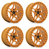 Set 4 Victor Equipment Berg 17x8 5x130 Gloss Orange Black Bolts Wheels 17" 20mm