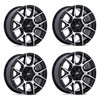 Set 4 20" Moto Metal MO813 Mason Gloss Black Machined Face 20x9 6x135 6x5.5 10mm