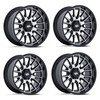 Set 4 20" Moto Metal MO814 Tekton Gloss Black Machined Face 20x10 5x5 -18mm Rims