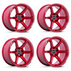Set 4 18" Motegi MR160 Battle VI Cherry Red Metallic Mch Lip 18x9.5 5x100 38mm