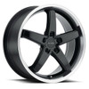 Set 4 Petrol P1B 17x8 5x120 Gloss Black W/ Machined Cut Lip Wheels 17" 35mm Rims