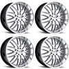 Set 4 TSW Snetterton 17x8 5x110 Hyper Silver W/ Mirror Cut Lip Wheels 17" 40mm
