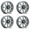 Set 4 16" Vision Off-Road 351 Flow Satin Grey Wheels 16x8 5x5 Truck Rims 0mm