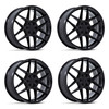 Set 4 22" Niche NC281 Rise Gloss Black 22x9.5 Wheels 5x4.5 38mm 1PC Rims