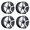 Set 4 20" Niche NC283 Modena Gloss Black Machined Face 20x9 Wheels 5x4.5 35mm
