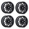 Set 4 14" MSA Offroad Wheelss M52 Radar UTV Gloss Black 14x7 Wheels 4x110 10mm