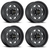 Set 4 16" Vision HD 81 Heavy Hauler Matte Black Wheels 16x6 8x6.5 Rims 0mm