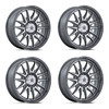 Set 4 15" MSA Offroad M55 Commander UTV Platinum Machined 15x7 4x137 4x156 10mm