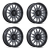 Set 4 15" MSA Offroad M55 Commander UTV Gunmetal M-Blk Lip 15x7  5x4.5 10mm Rims