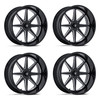 Set 4 24" MSA Offroad Wheels M54 Spark UTV Gloss Black Milled 24x10 4x137 -25mm