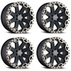 Set 4 17" Black Rhino Warlord 17x8 5x5 Matte Black W  Machined Tint Wheels 30mm