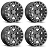 Set 4 Black Rhino York 17x8 5x120 Matte Gunmetal Wheels 17" 35mm Rims