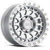 Set 4 Black Rhino Primm Beadlock 17x8.5 5x5 Silver Machine Wheels 17"