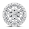 Set 4 Black Rhino Primm Beadlock 17x8.5 5x5 Silver Machine Wheels 17"