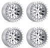 Set 4 Black Rhino Primm Beadlock 17x8.5 5x5 Silver Machine Wheels 17"