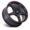 Set 4 20" Petrol PE003 P2E Matte Black Red Lip 20x8.5 Wheels 5x4.25 5x4.5 40mm