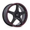 Set 4 17" Petrol PE003 P2E Matte Black Red Lip 17x8 Wheels 5x112 5x120 40mm Rims