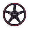 Set 4 17" Petrol PE003 P2E Matte Black Red Lip 17x8 Wheels 5x4.25 5x4.5 40mm Rim