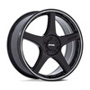Set 4 18" Petrol PE003 P2E Black Machined Lip 18x8 Wheels 5x4.25 5x4.5 40mm Rims