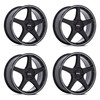 Set 4 17" Petrol PE003 P2E Gloss Black Machined Lip 17x8 5x4.25 5x4.5 40mm Rims